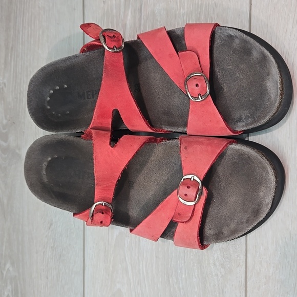 Mephisto Women's Red Leather Strappy Platform  Sandals Shoes Sz 38/8 - Picture 3 of 13